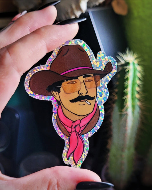 Cowboy Glitter Sticker