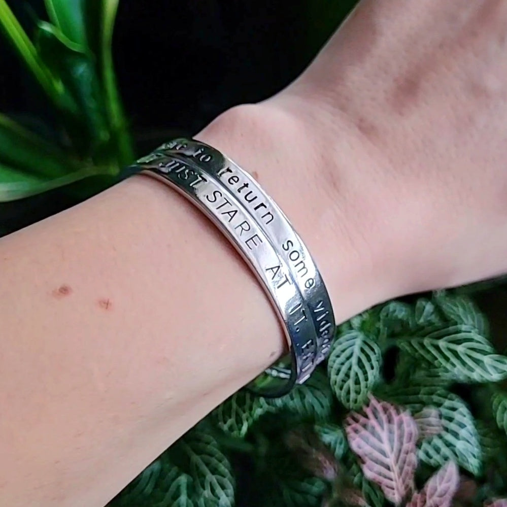 American Psycho "I have to return some videotapes" Cuff Bracelet